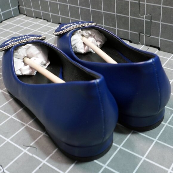 C Paravano Pointed Toe Ballet Flats Blue Size 5.5 - Picture 10 of 12